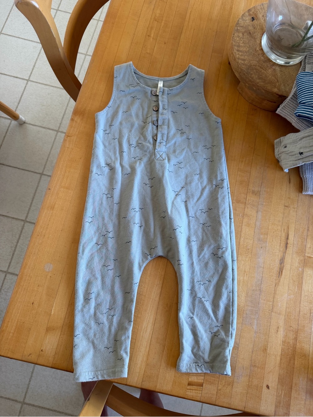 Light Blue Rylie + cru 18 month Romper with Seagull Print